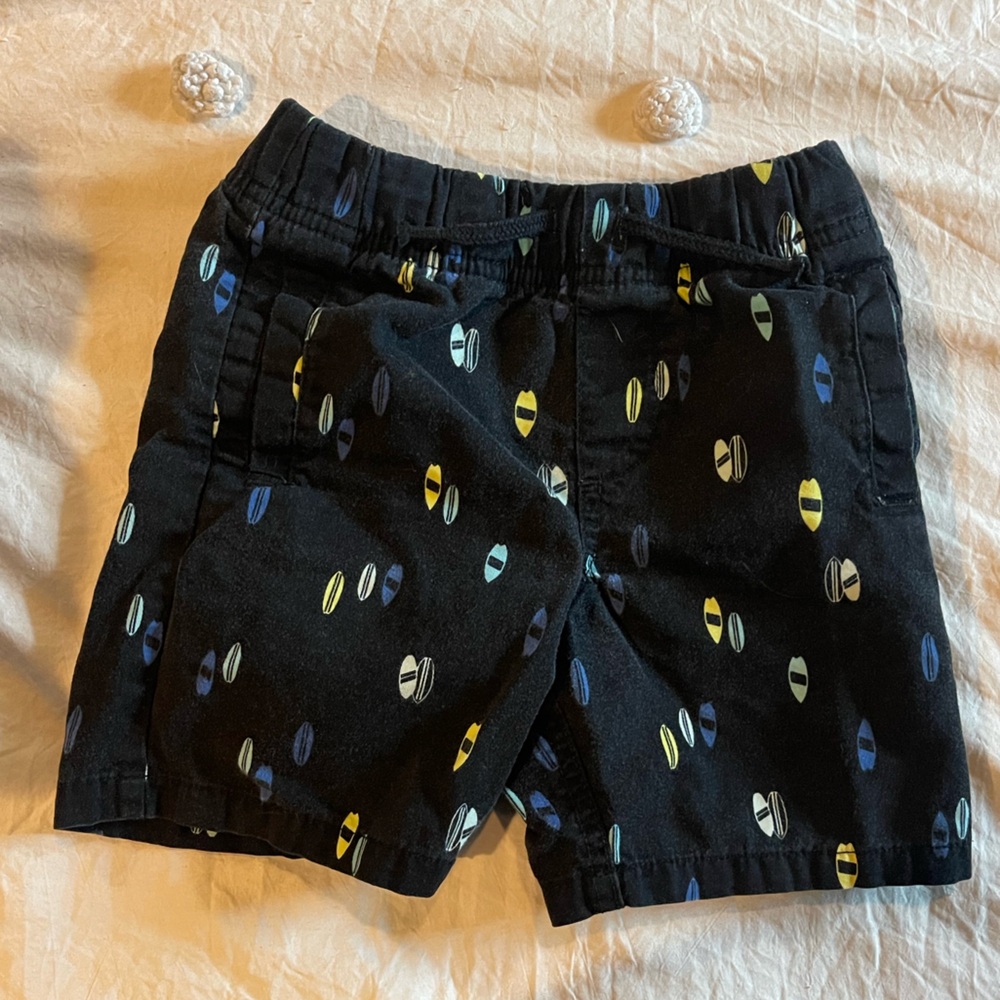 Boys Black Shorts with Colorful Eye Print